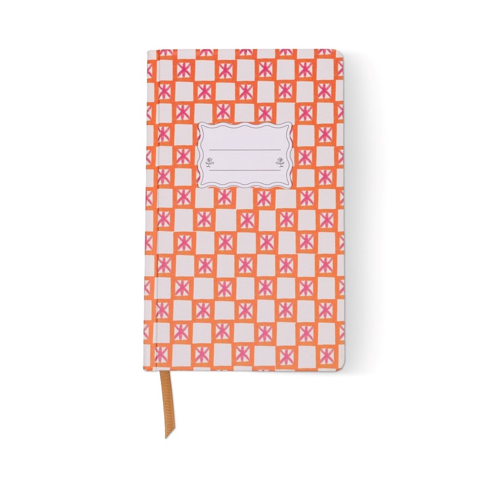 Tulip Hardback Journal - Orange Check