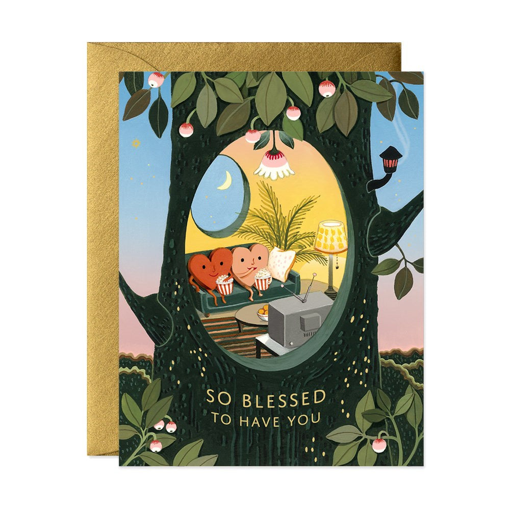 Blessed Hearts Foil Greeting Card