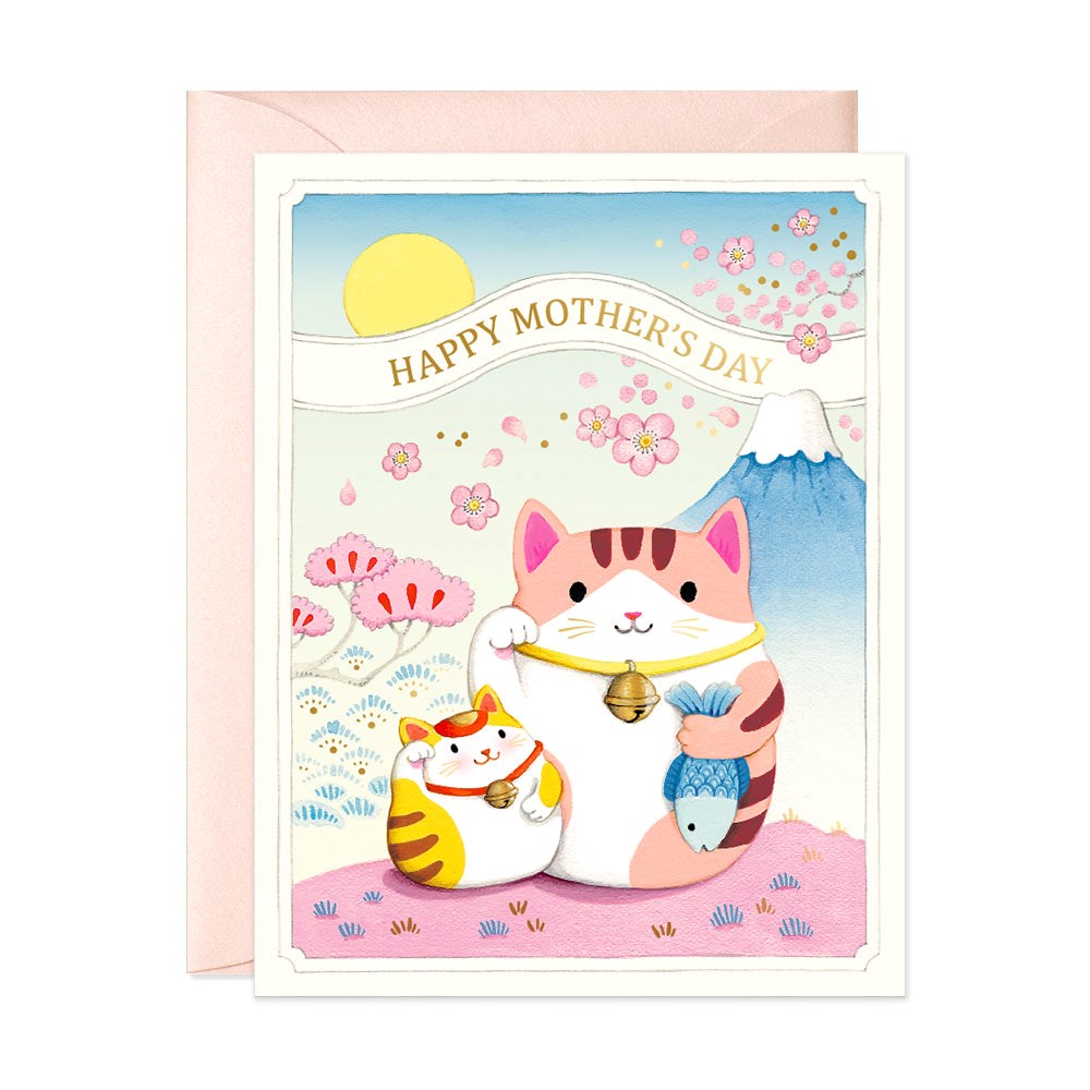 Mother's Day Lucky Cats Foil Greeting Card