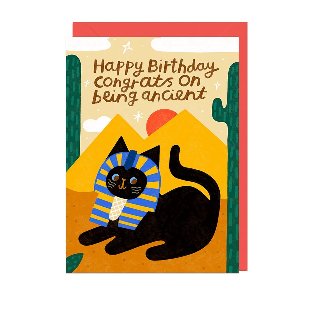 Jolly Awesome: Happy Birthday Ancient Cat Card