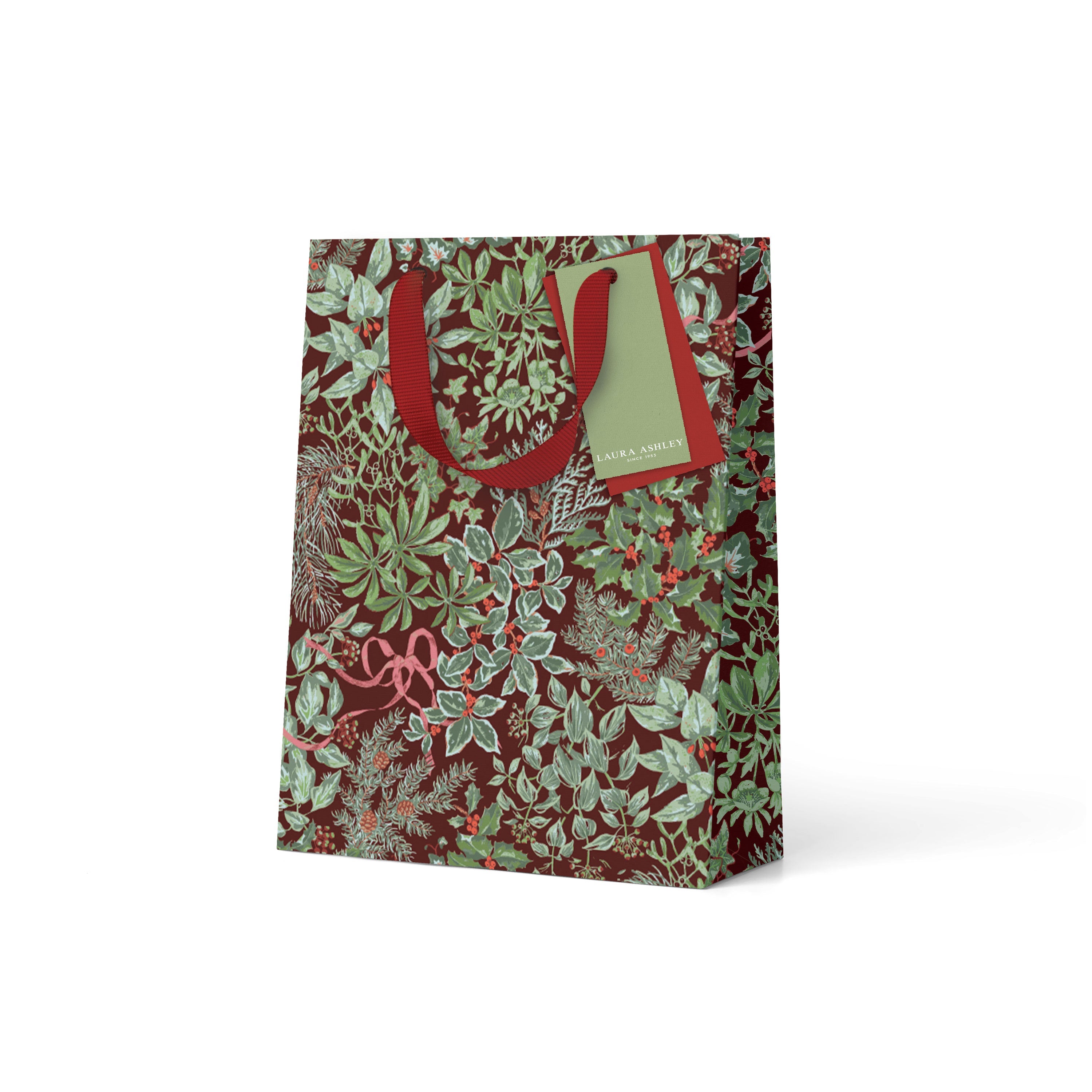 Laura Ashley Holly and Bows Gift Bag - Medium