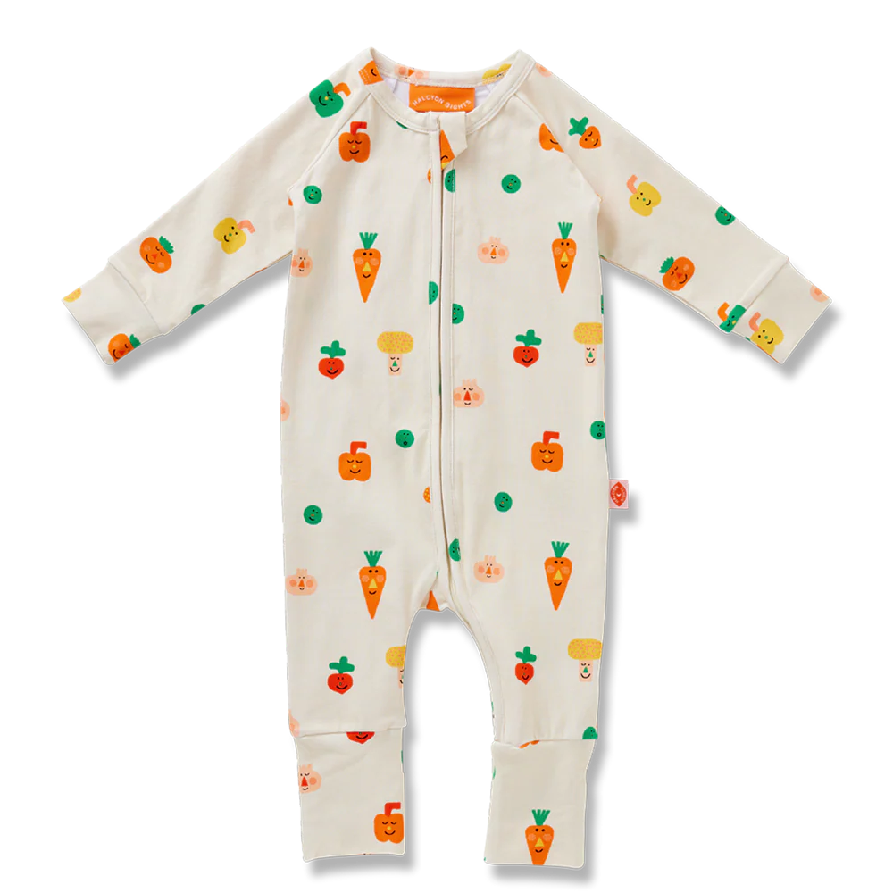 Halcyon Nights: Long Sleeve Romper Teeny Tiny Veg