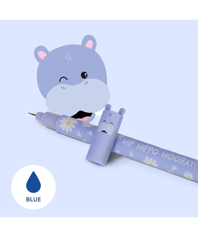 Legami: Erasable Pen Hippo - Blue Ink