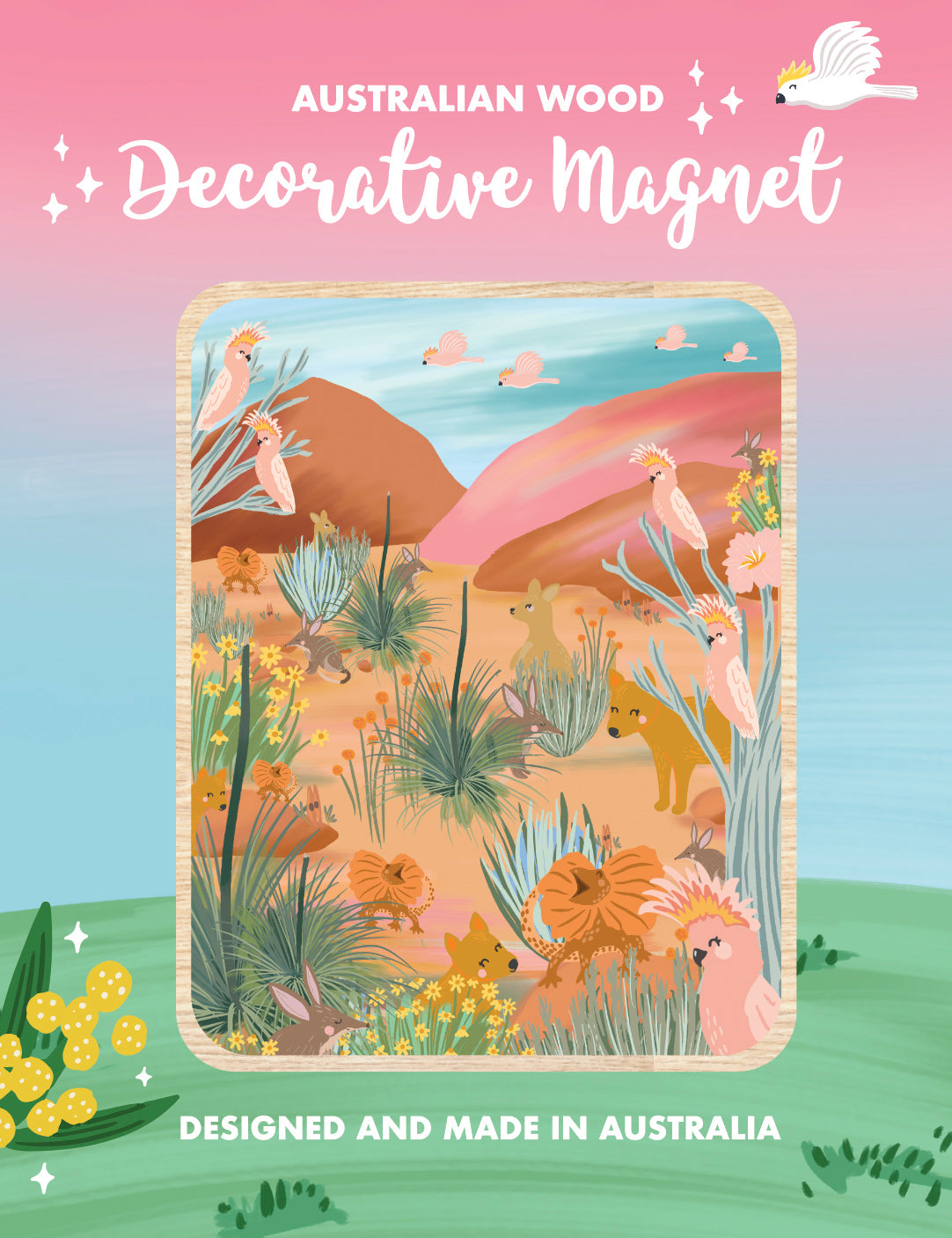 Aero Images Desert Wooden Magnet