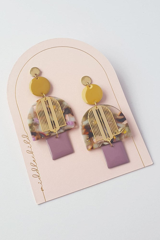 Gladstone Earrings - Mauve