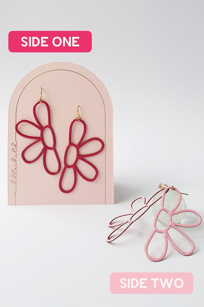 Middle Child: Dandy Line Earrings - Pink/Magenta