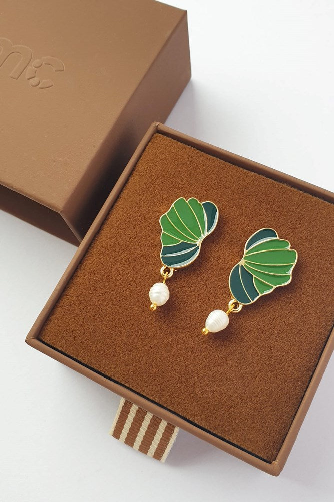 Boa Earrings - Green