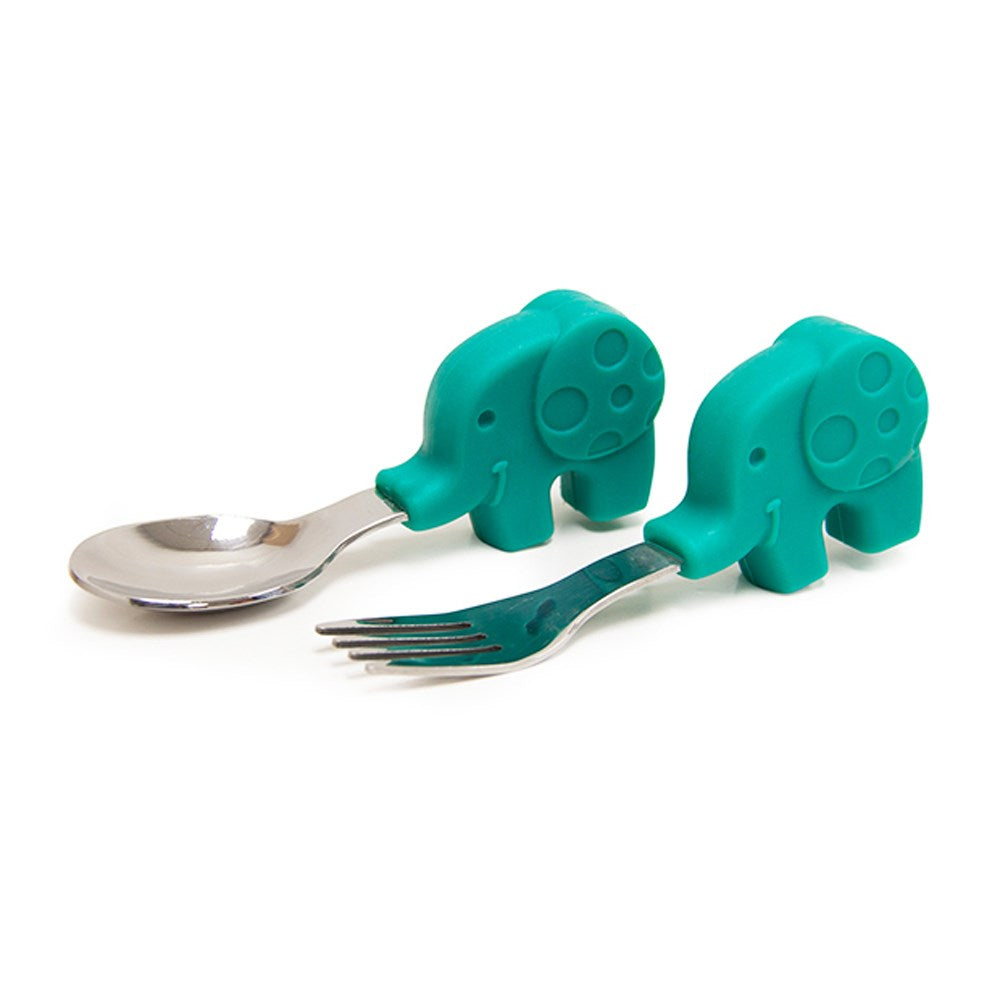 Marcus & Marcus: Palm Grasp Spoon & Fork Set - Ollie Green