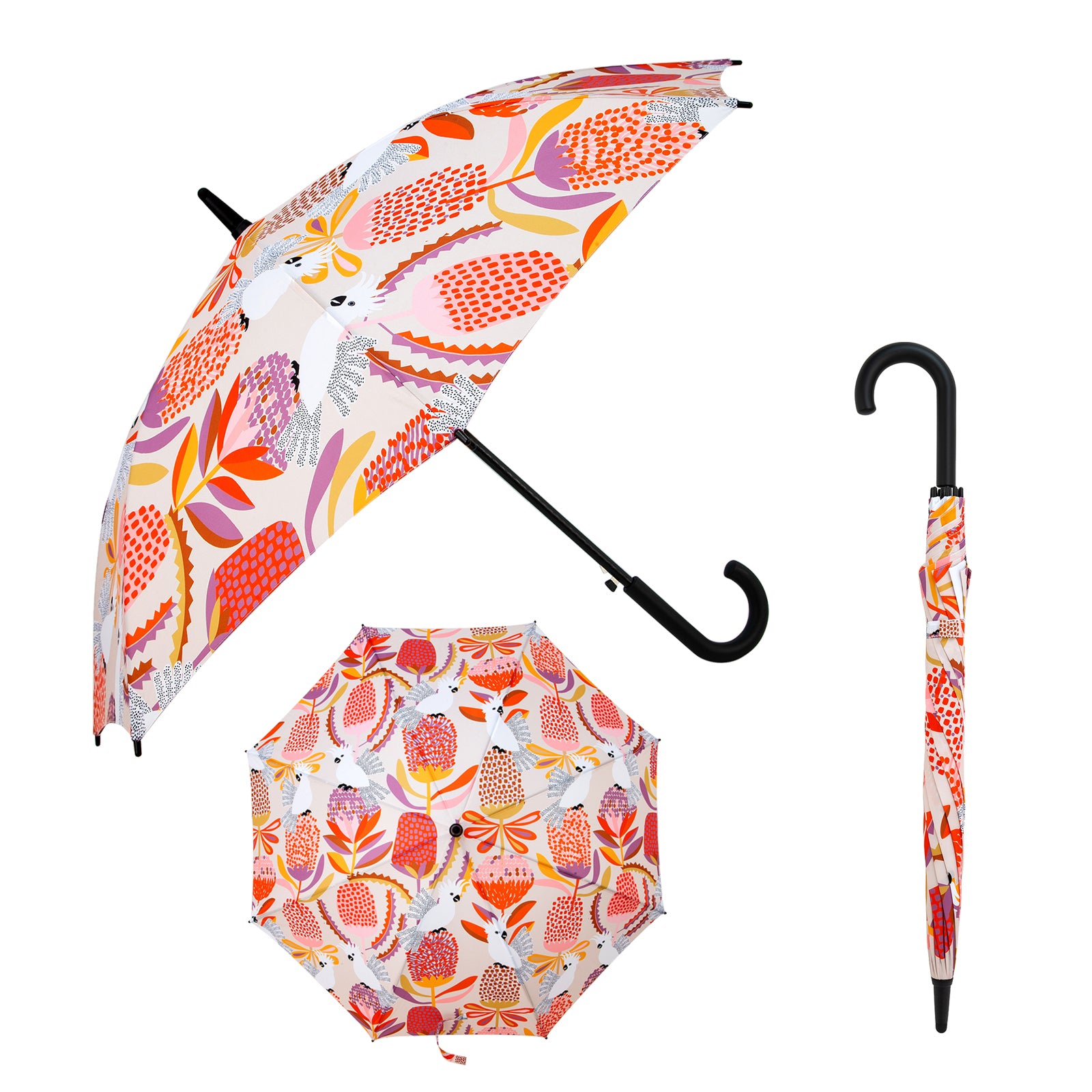 Umbrella Large: Cockatoos and Banksia