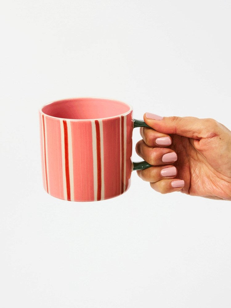 Jones & Co: Bloomie Pink Stripe Mug