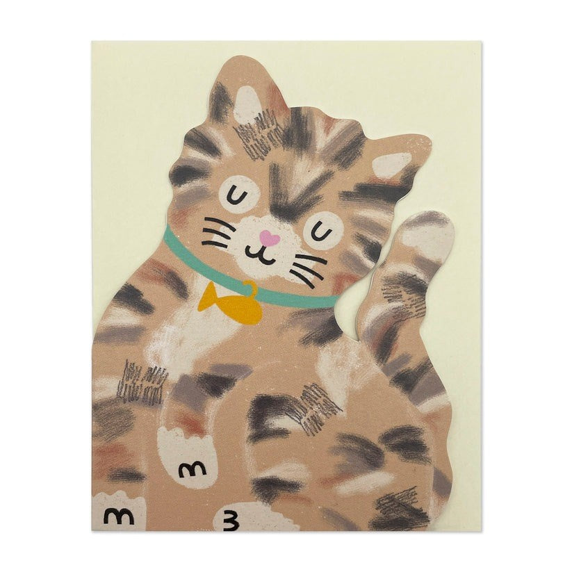 Raspberry Blossom Tabby Kitten Card