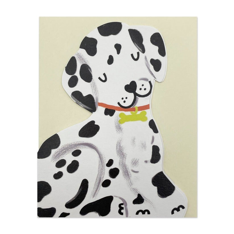 Raspberry Blossom Dalmation Puppy Card