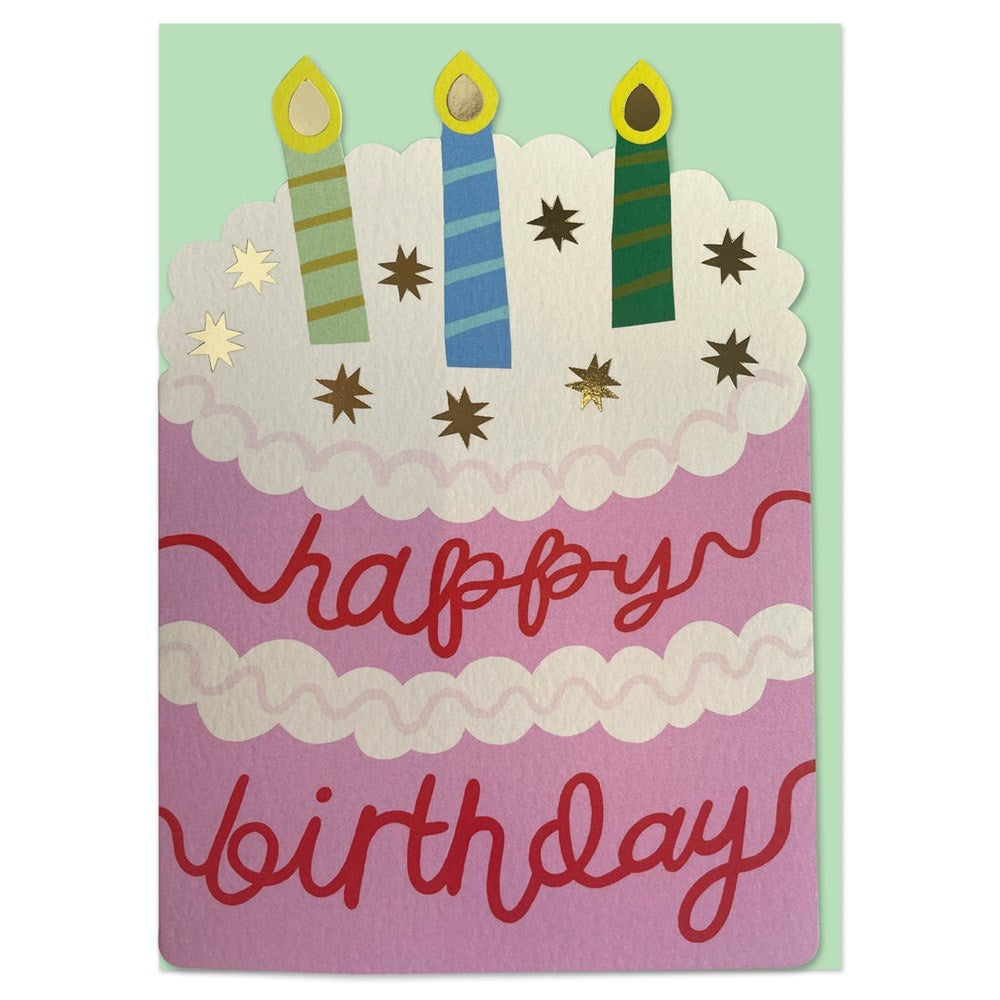 Raspberry Blossom: Happy Birthday Cake Card