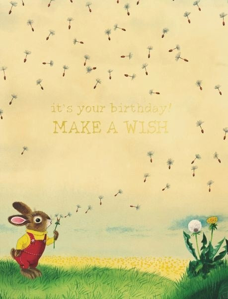 Red Cap: Bunny And Dandelion Greeting Card