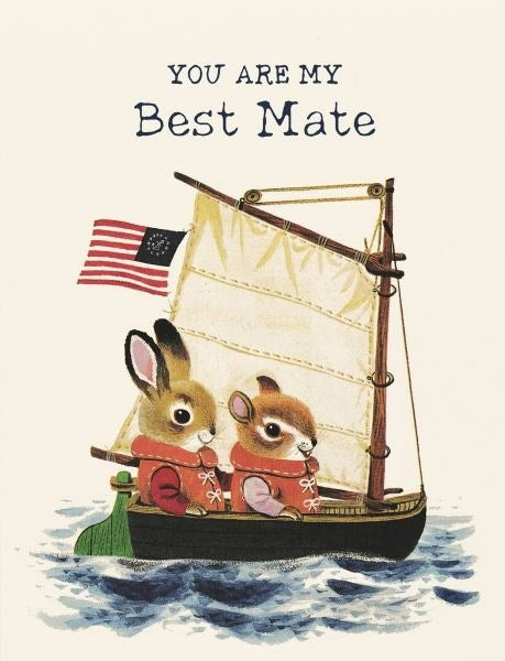 Red Cap: Best Mate Greeting Card