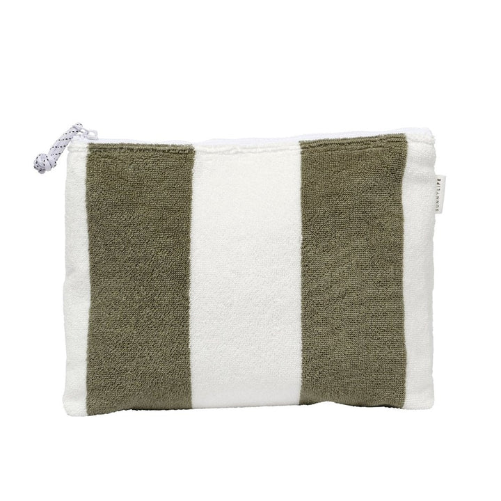 Sunnylife: Terry Beach Pouch Olive Stripe