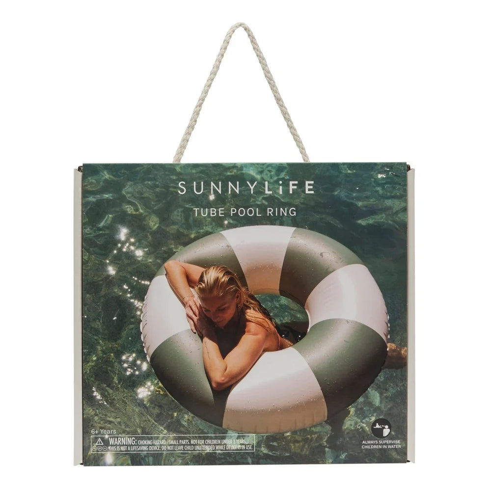 Sunnylife: Tube Pool Ring Olive Stripe