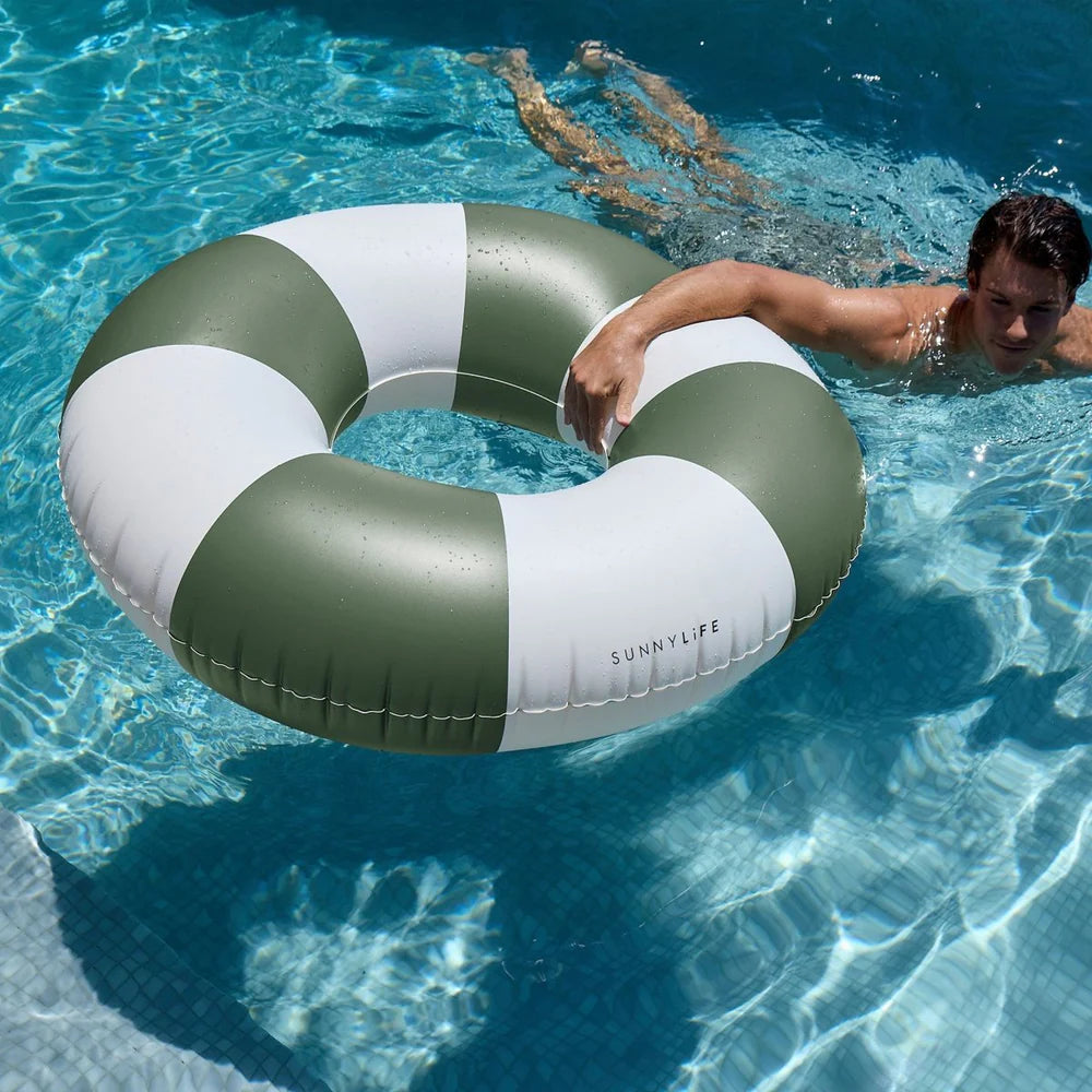 Sunnylife: Tube Pool Ring Olive Stripe