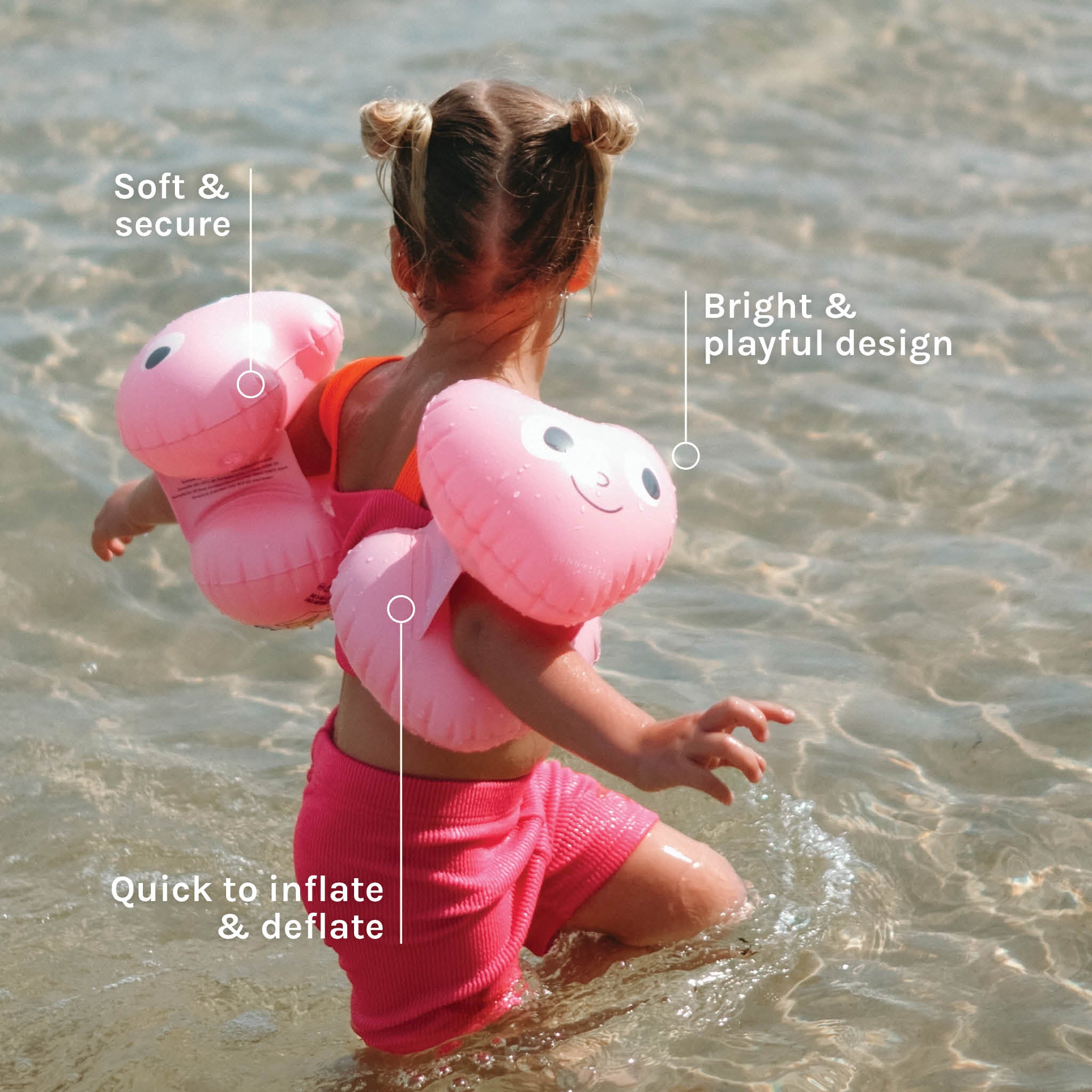 Sunnylife Inflatable Arm Bands - Poppy the Peach Pink