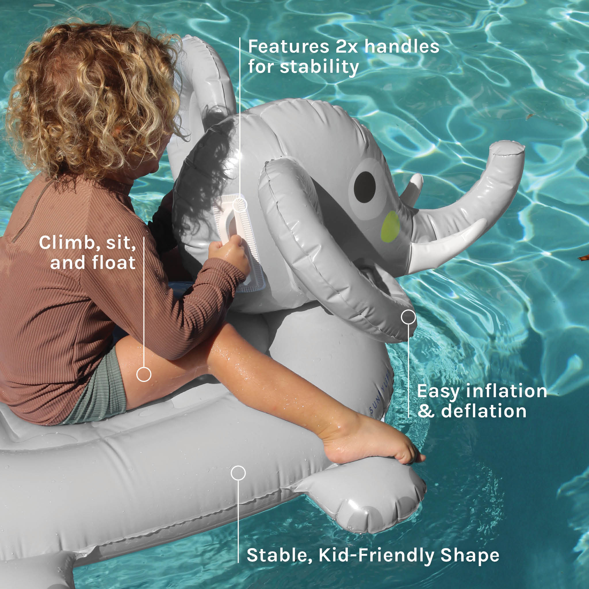 Sunnylife Kids Ride-On Float - Eli the Elephant