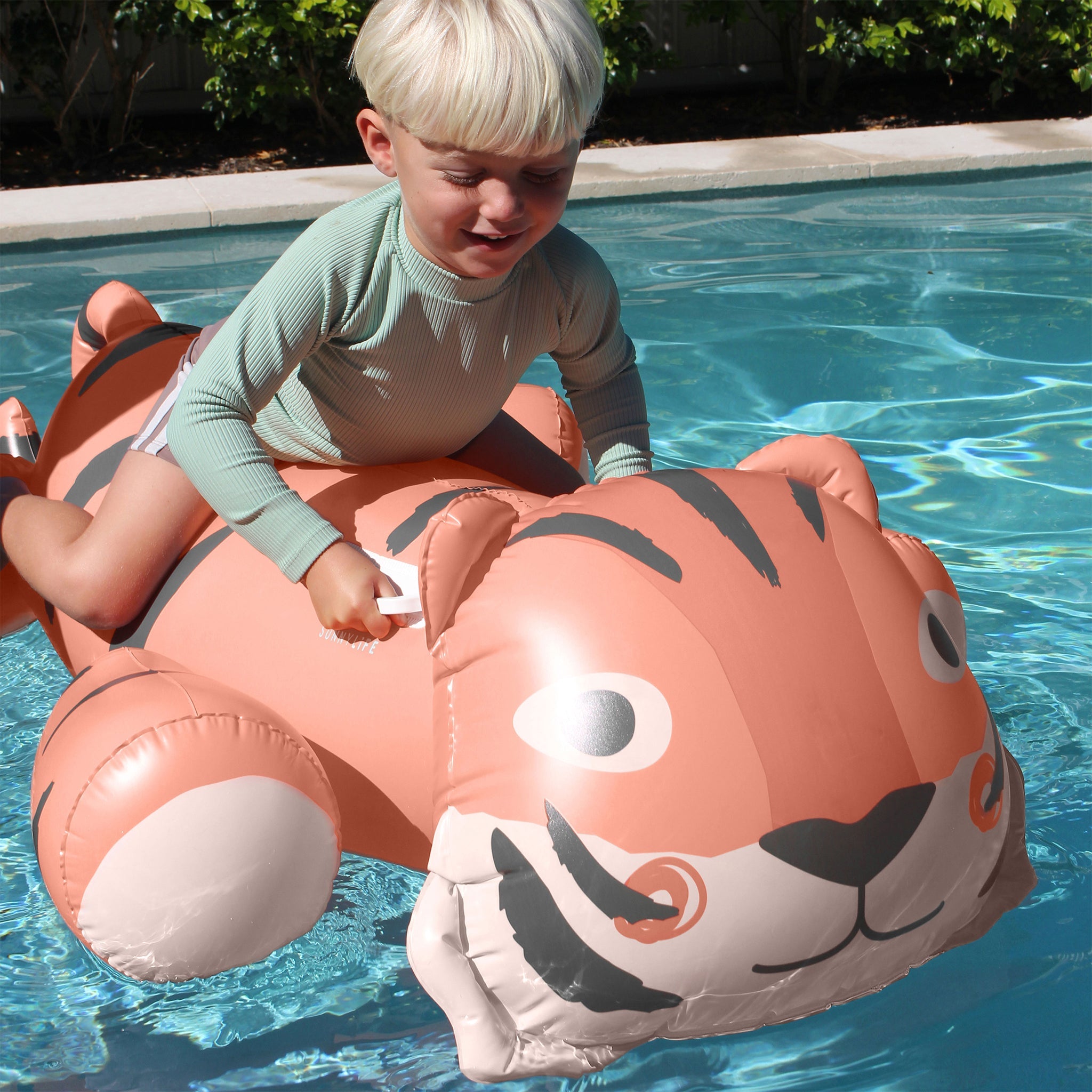 Sunnylife Kids Ride-On Float - Tino the Tiger Clay