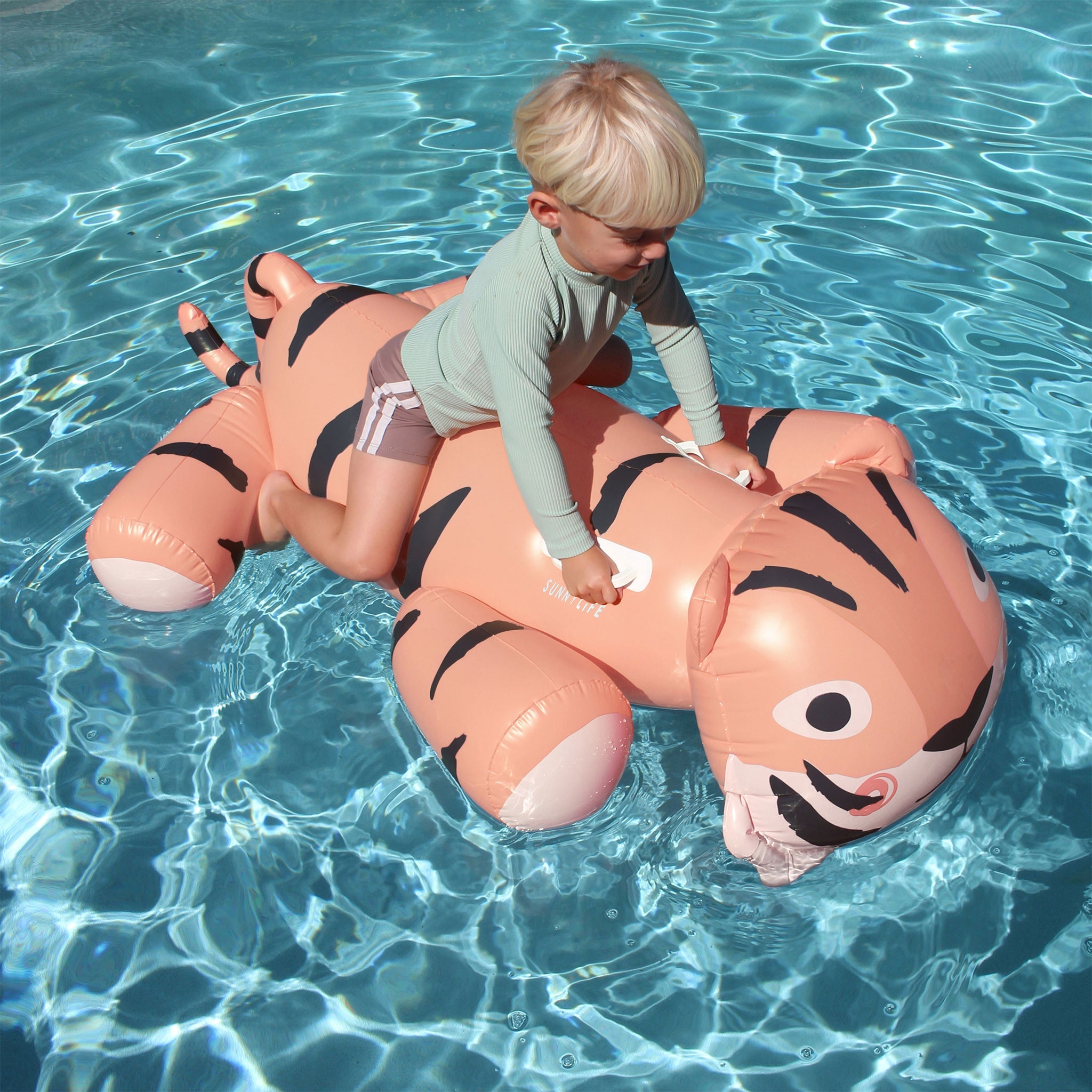 Sunnylife Kids Ride-On Float - Tino the Tiger Clay