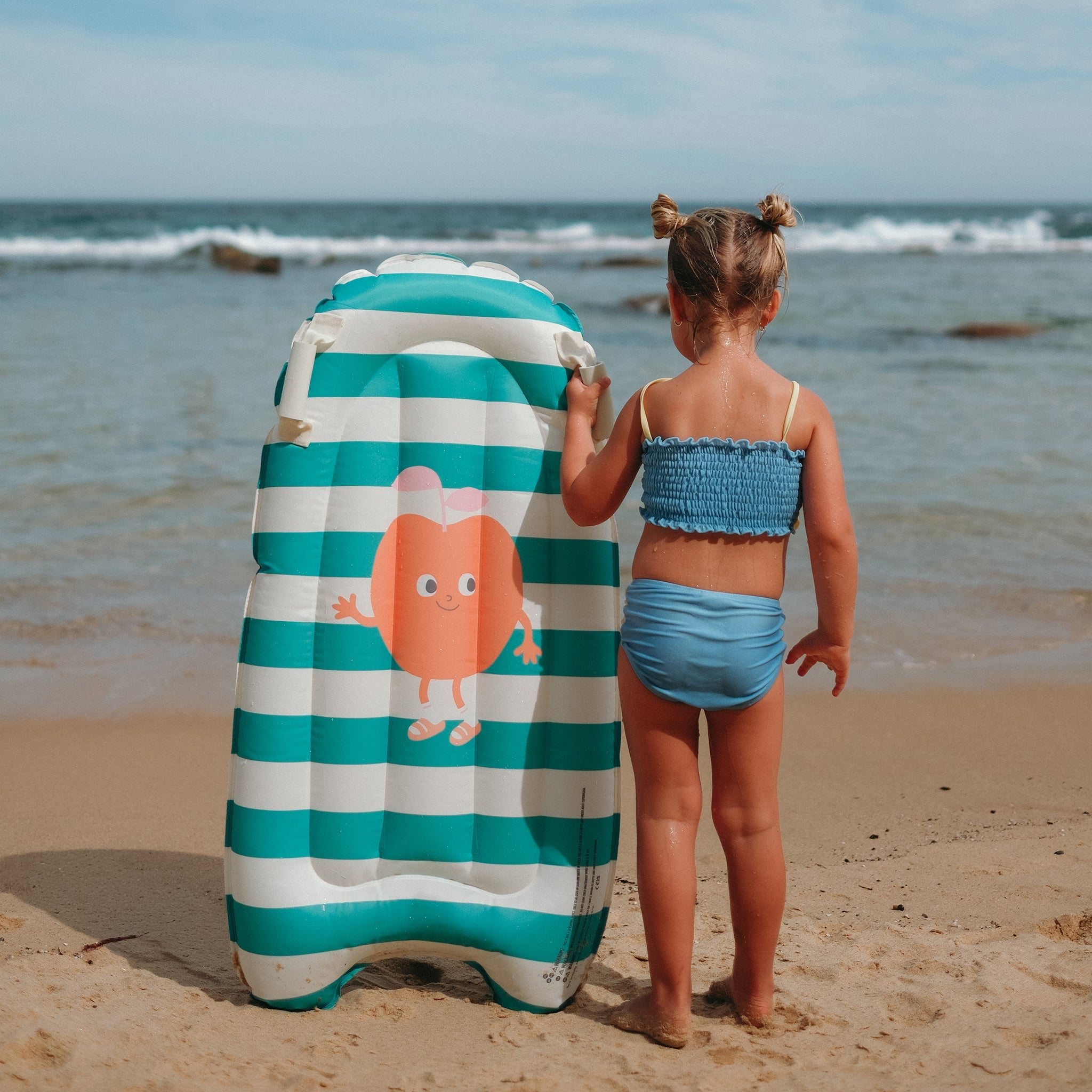 Sunnylife Kids Surf Mat - Poppy the Peach Green Stripe