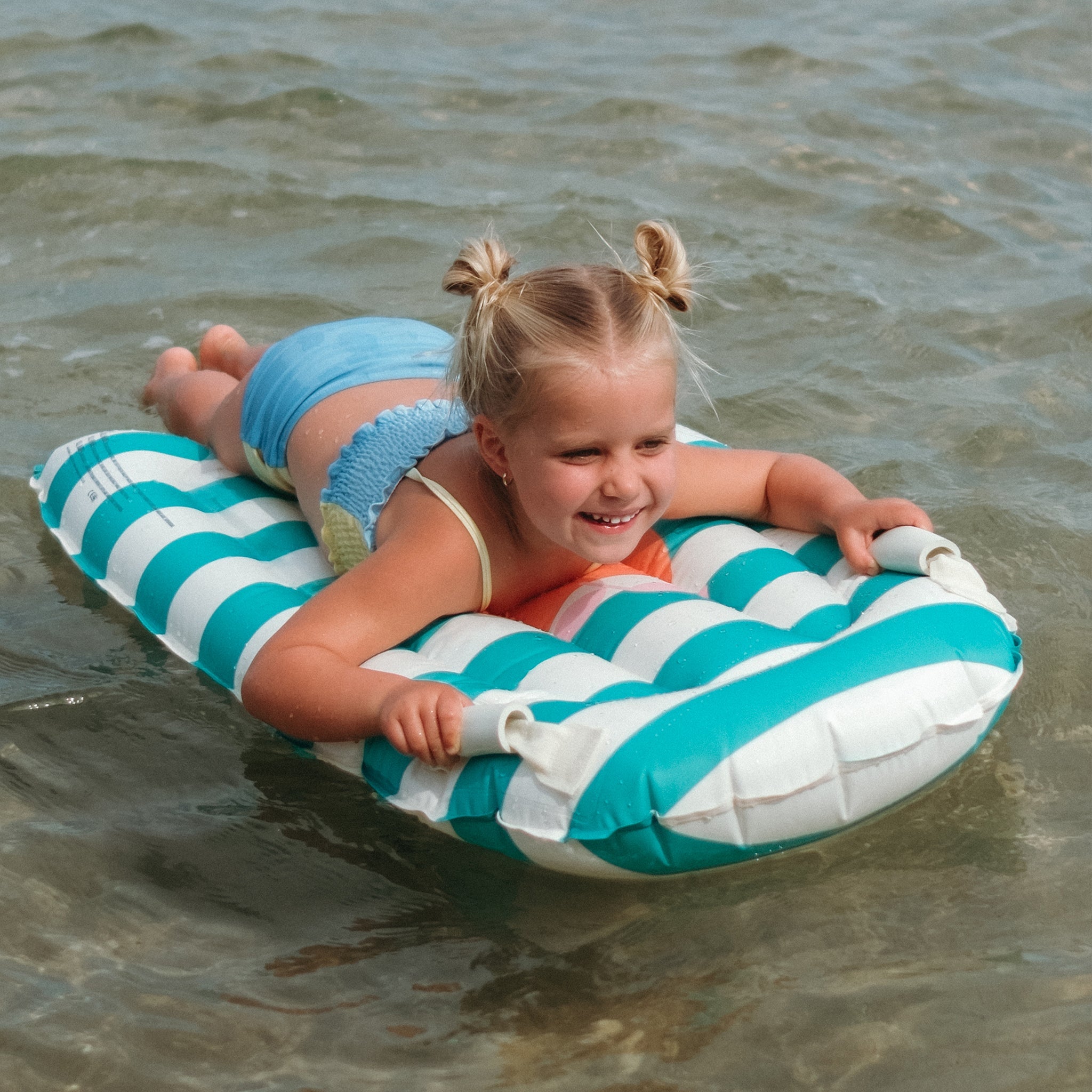 Sunnylife Kids Surf Mat - Poppy the Peach Green Stripe
