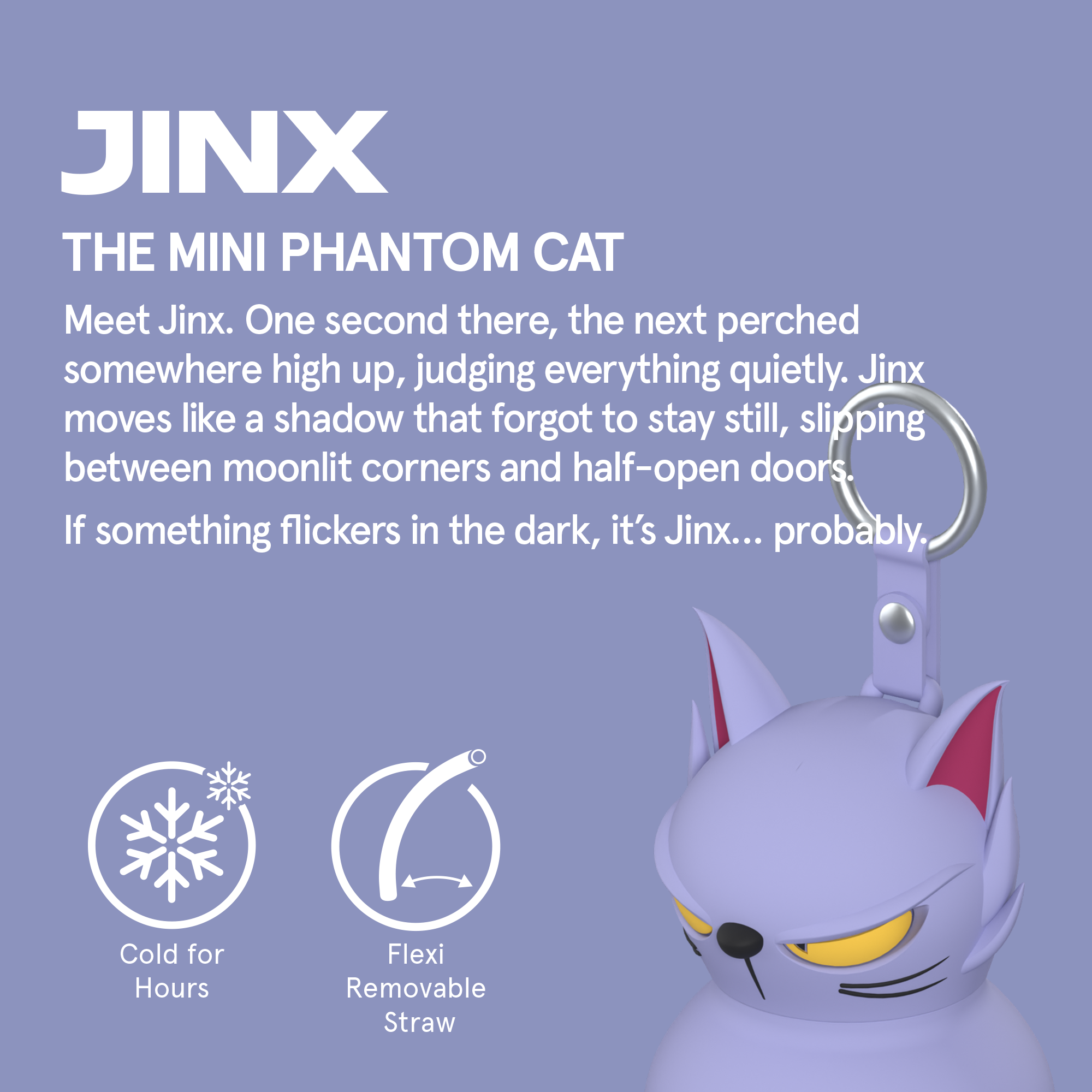 Asobu Spookie Bottle Mini 200ml - Phantom Cat