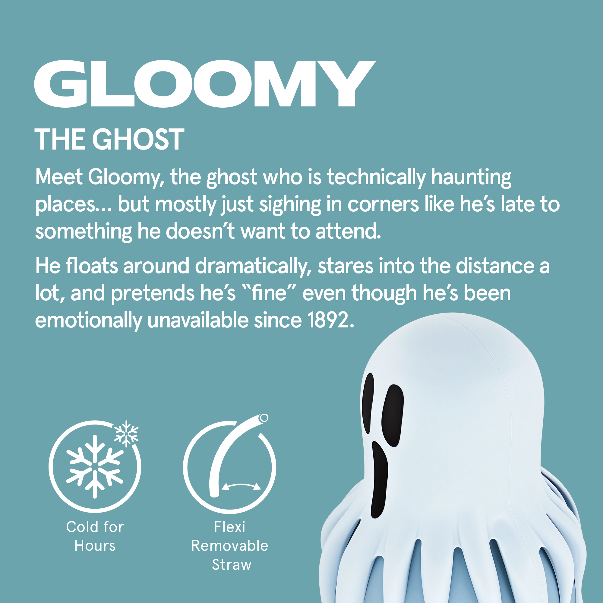 Asobu Spookie Water Bottle 660ml - Ghost