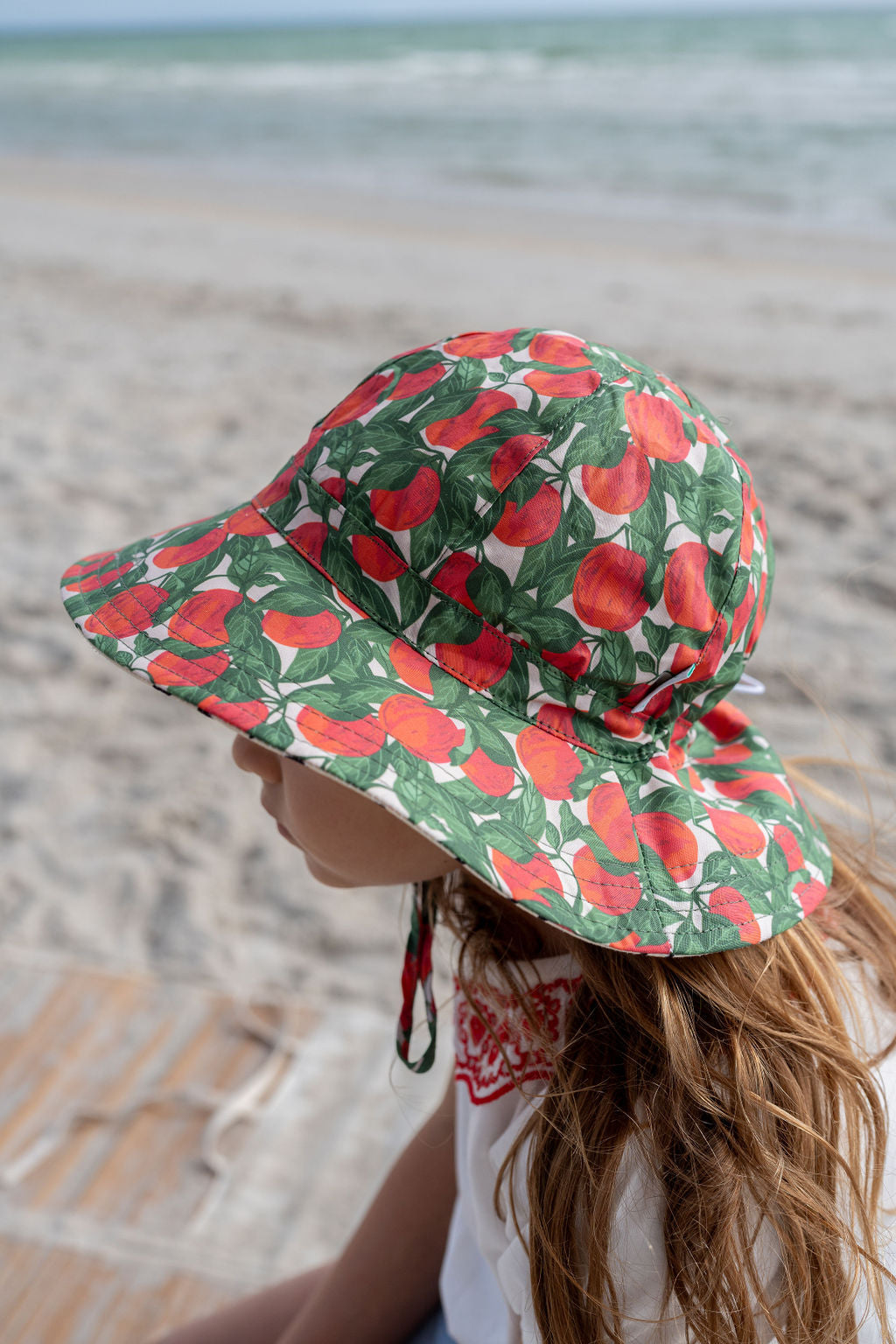 acorn kids: Apples Wide Brim Sunhat Red Green and Natural