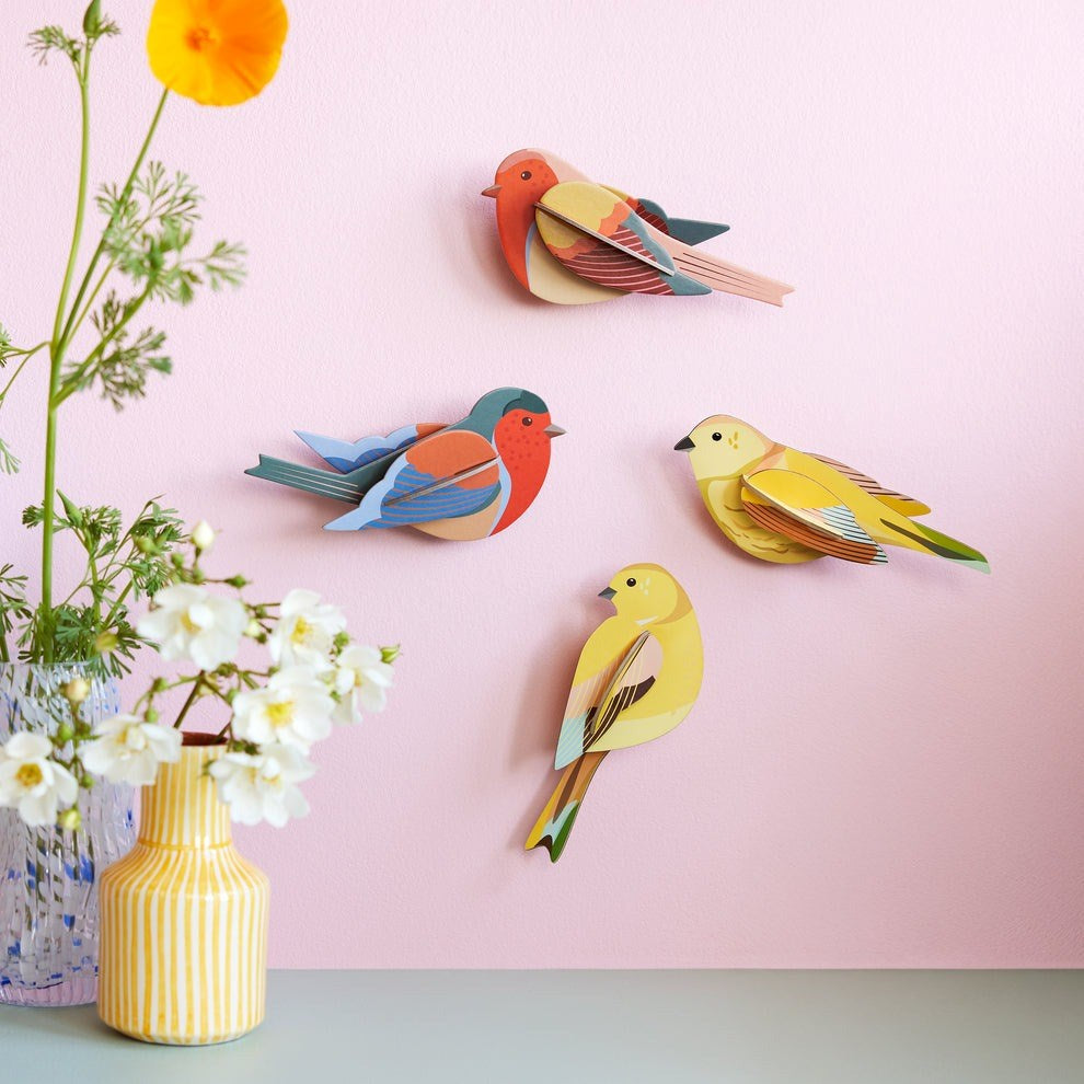 Studio Roof: Wall Art Garden Birds (B6) - Citrinella Pair