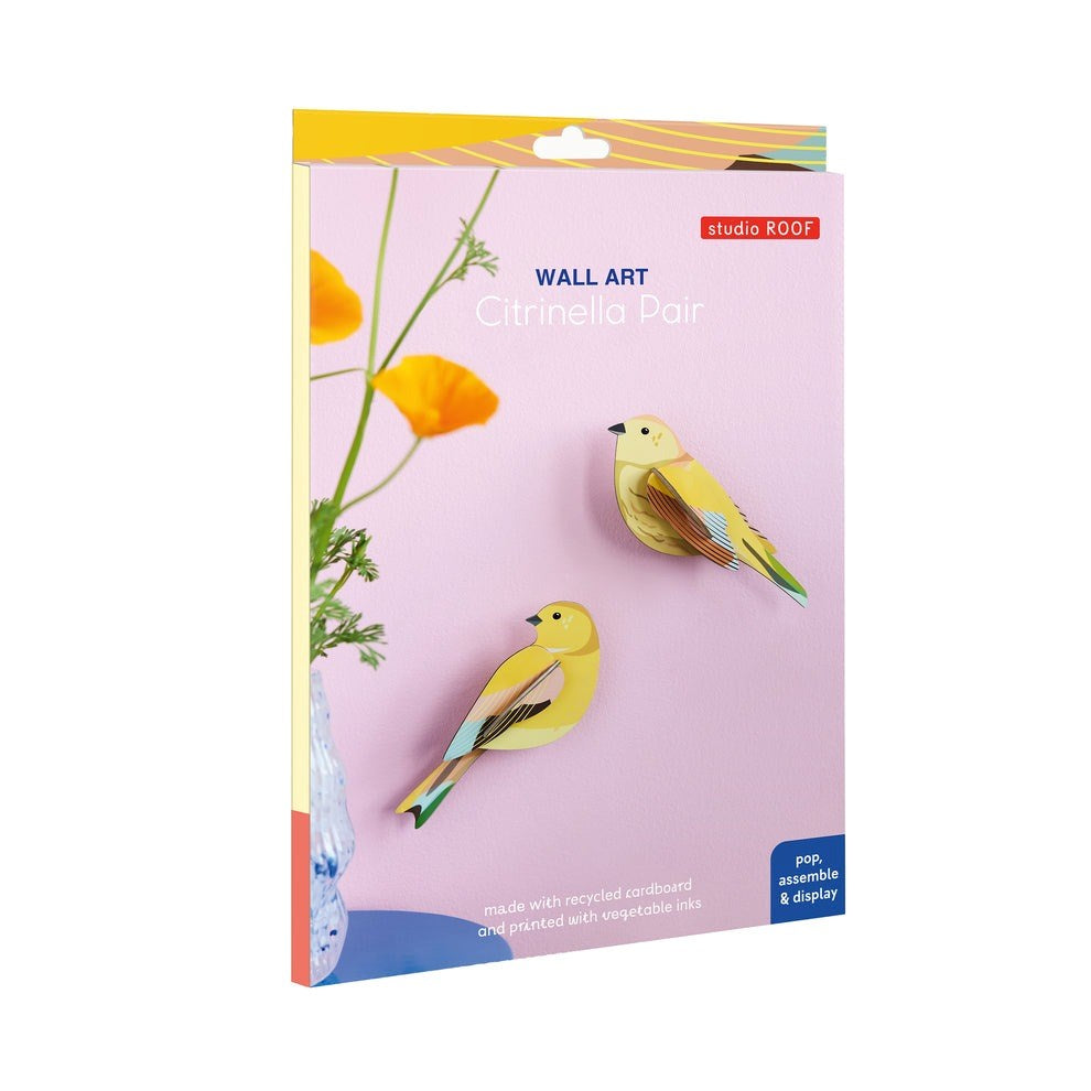 Studio Roof: Wall Art Garden Birds (B6) - Citrinella Pair