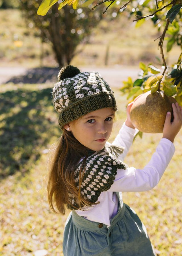 Acorn kids: Boho Beanie Khaki & Cream