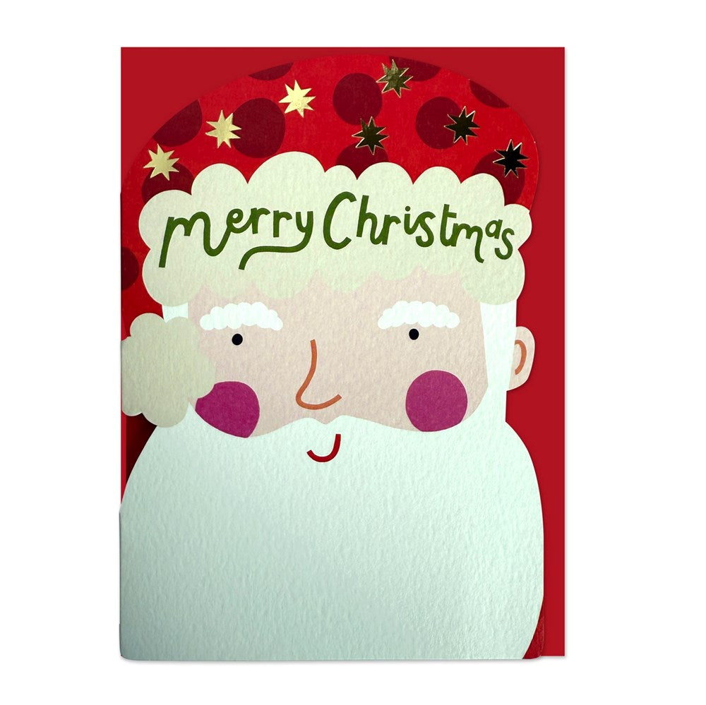 Raspberry Blossom Xmas Card: Santa Brightside