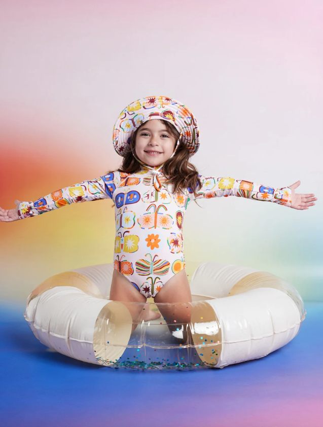Halcyon Nights Long Sleeve Zip Bather - Flutterby