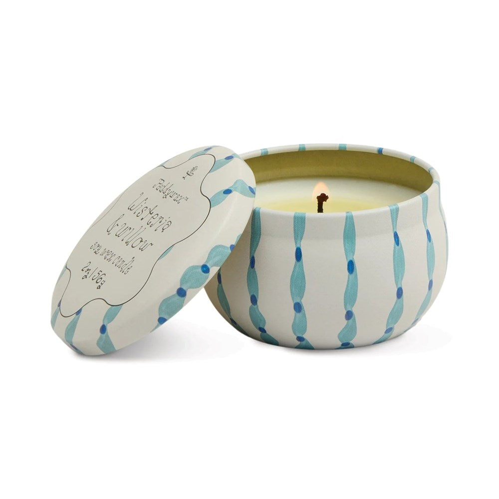 Paddywax Tulip Printed Tin Candle - Wisteria & Willow