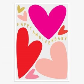 Think of Me: Happy Anniversary Hearts Greeting Card