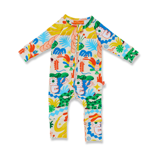 Halcyon Nights Long Sleeve Romper - Tropicool