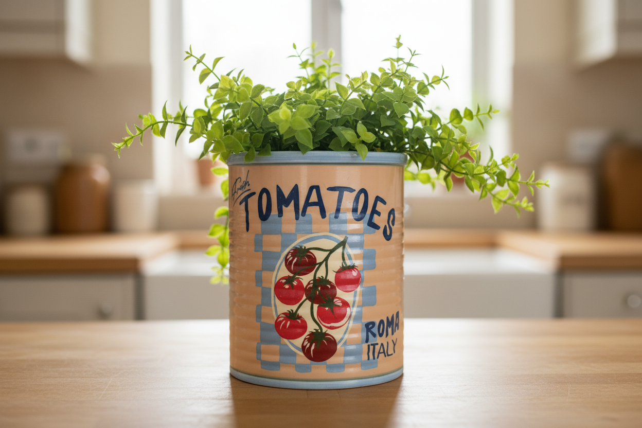 Fresh Tomatoes Can Planter Cream