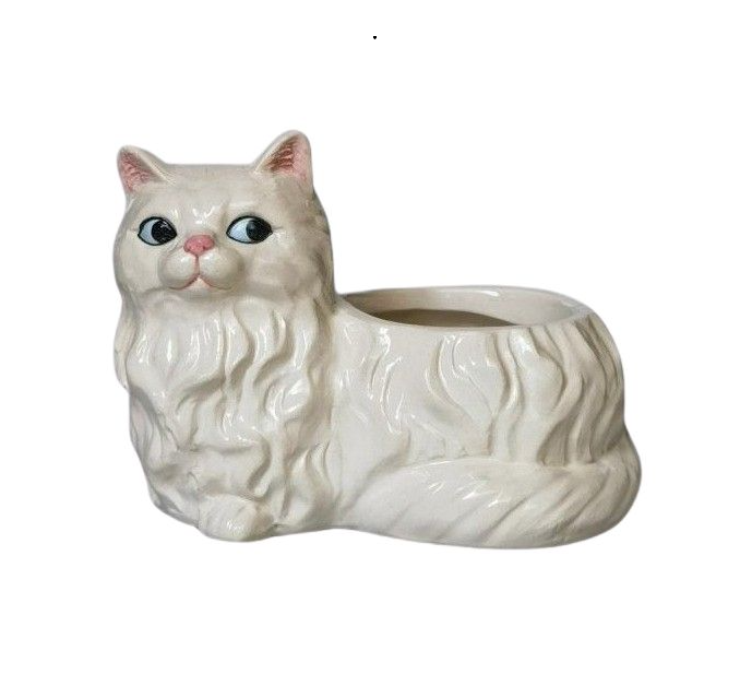 Winston Cat Planter White