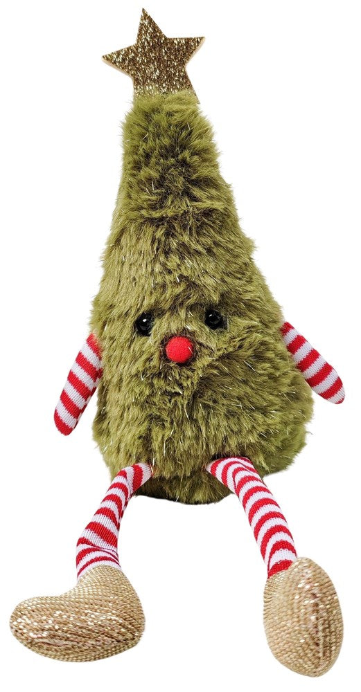 Fluffy Christmas Tree Sitting Decoration Green