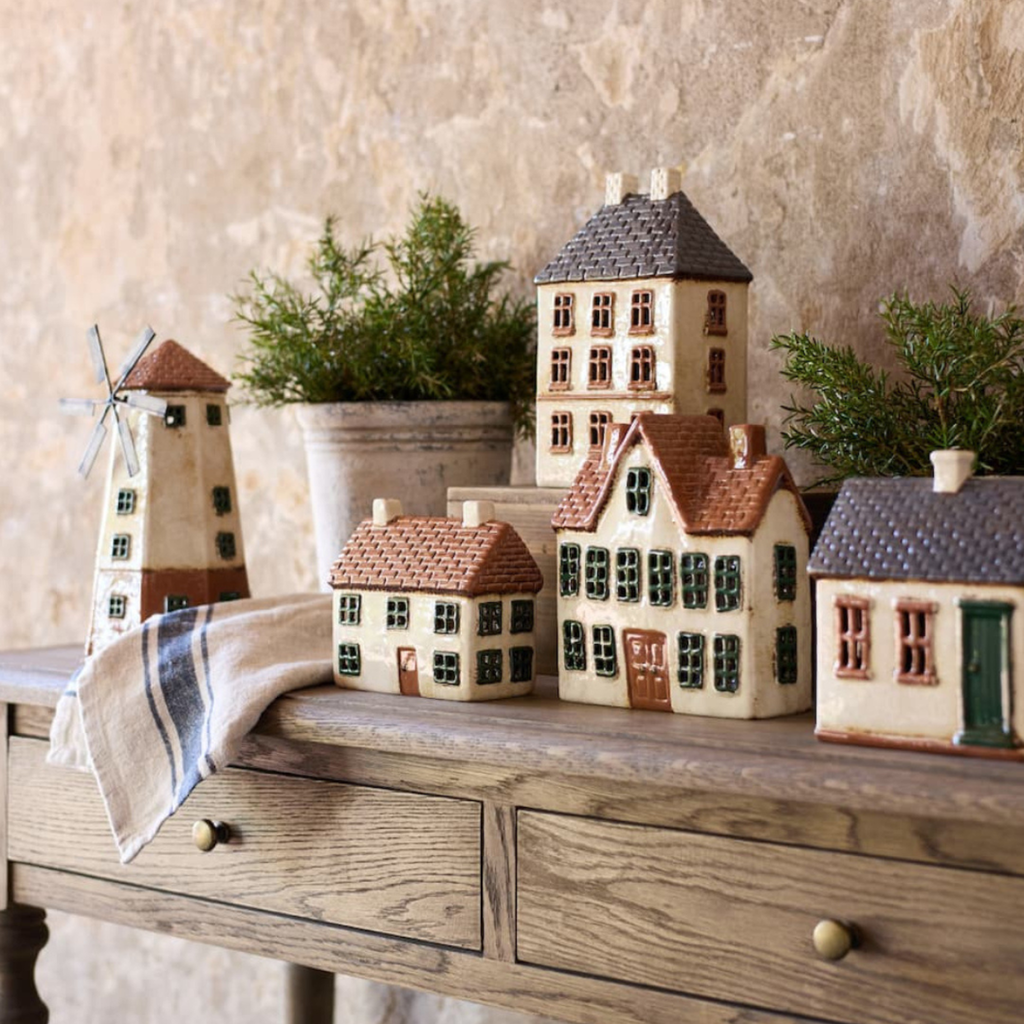 French Country Ceramic Tea Light House - Cotswolds Manor