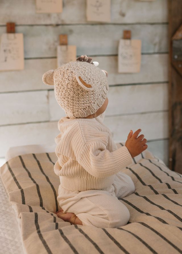 Acorn kids: Bear Beanie Oatmeal