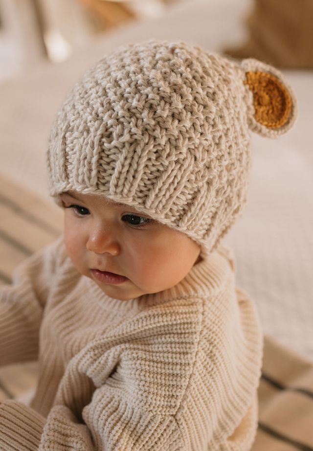 Acorn kids: Bear Beanie Oatmeal