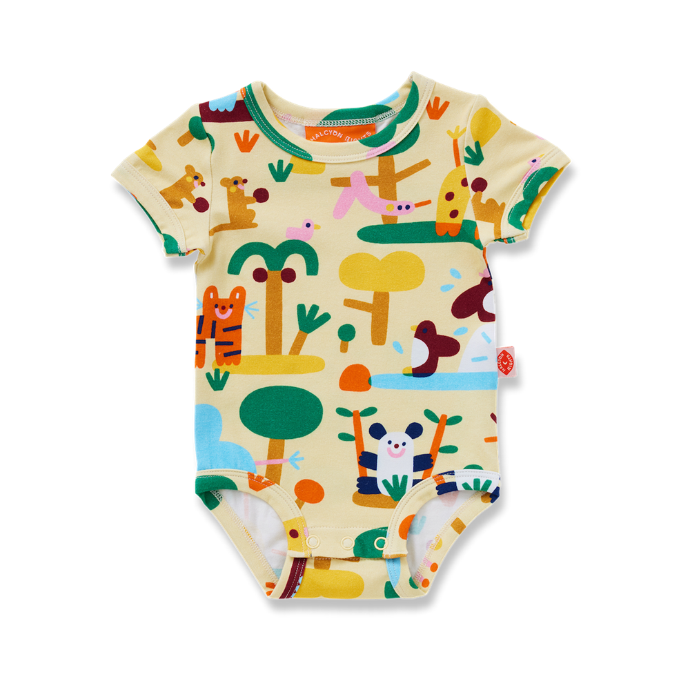 Halcyon Nights: Short Sleeve Bodysuit Zoo Crew