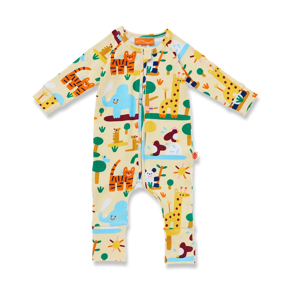 Halcyon Nights: Long Sleeve Romper Zoo Crew