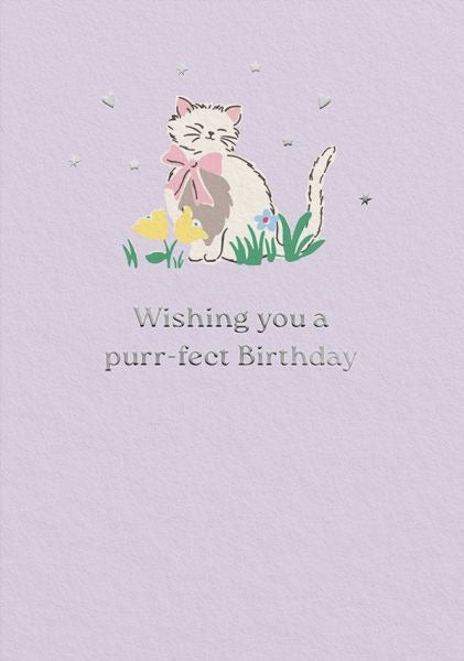 Cath Kidston Foil Greeting Card - Purr-fect Birthday
