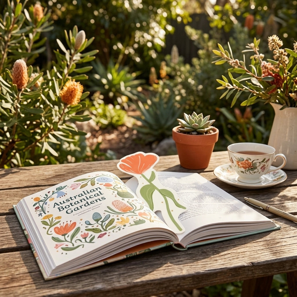 AI creative — PU Shaped Bookmarks - Poppy