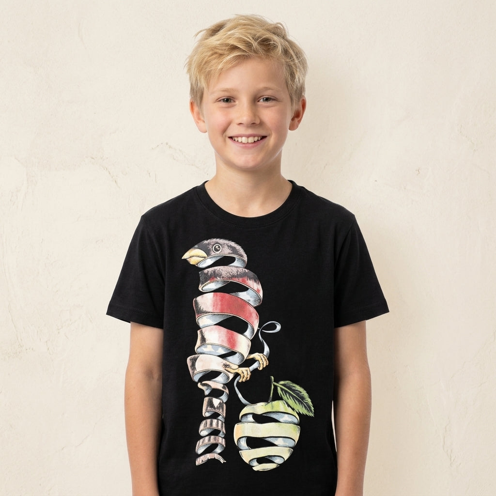 AI creative — Surrealist Bird Charcoal Kids Tee